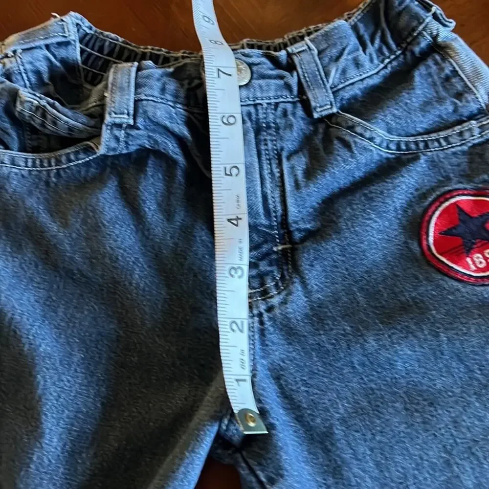 Oshkosh Boys 4/4T Denim Jeans Side Panels Appliques Pockets